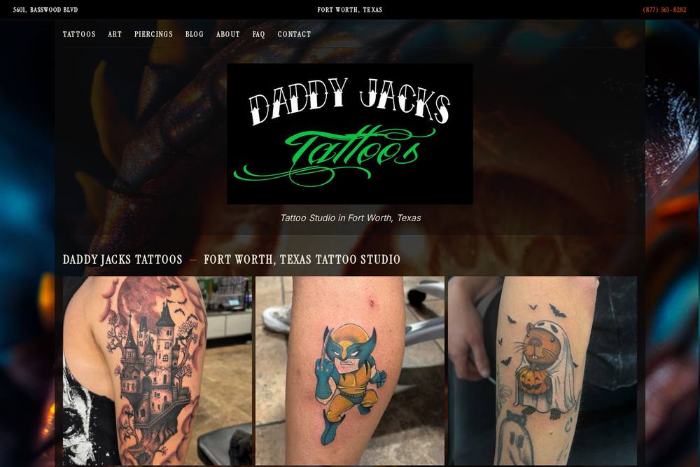 Daddy Jacks Tattoos — website built by TattooNOW