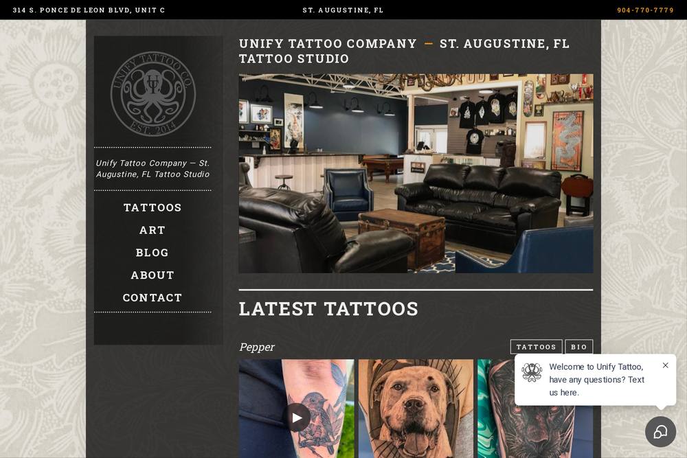 Unify Tattoo Company website